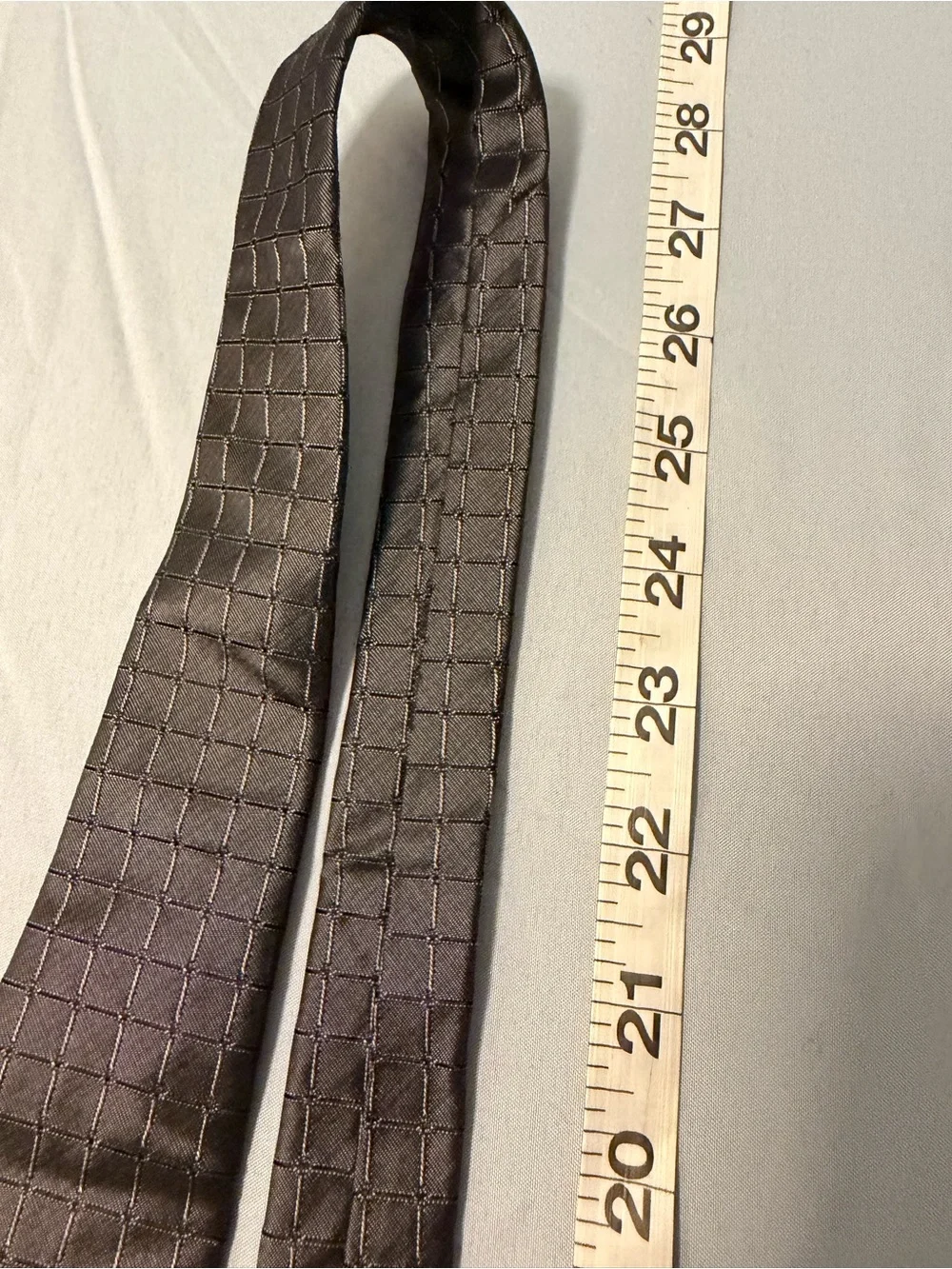 Express Men's Black Grid Pattern Silk Tie